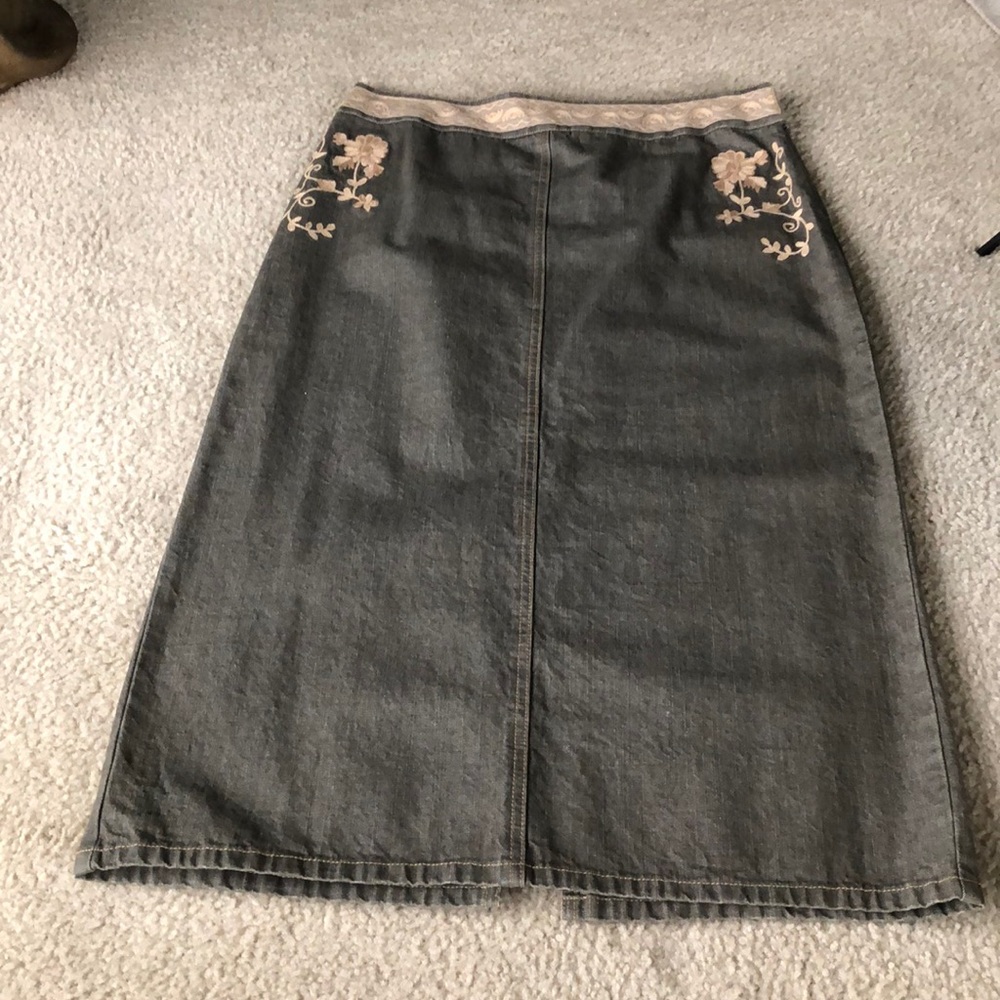 Gray Denim Midi skirt